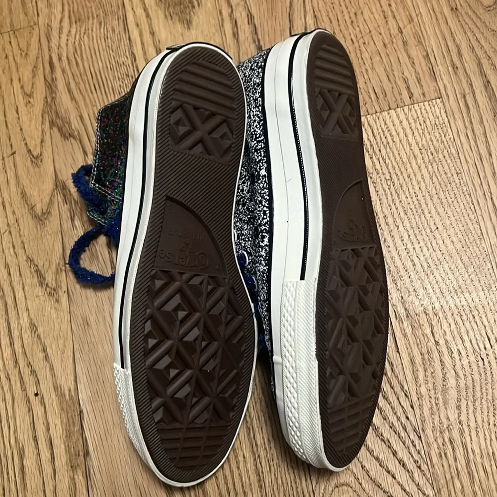 CONVERSE + J.W ANDERSON CHUCK TAYLOR ALLSTARS GLITTER‎ HIGH TRAINERS SZ M9 W11